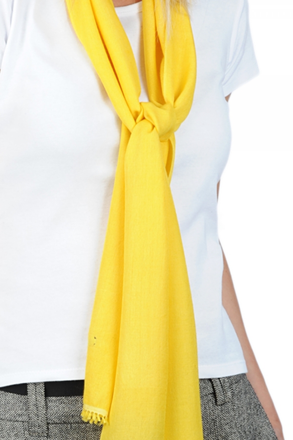 Cashmere & Silk accessories shawls scarva cyber yellow 170x25cm